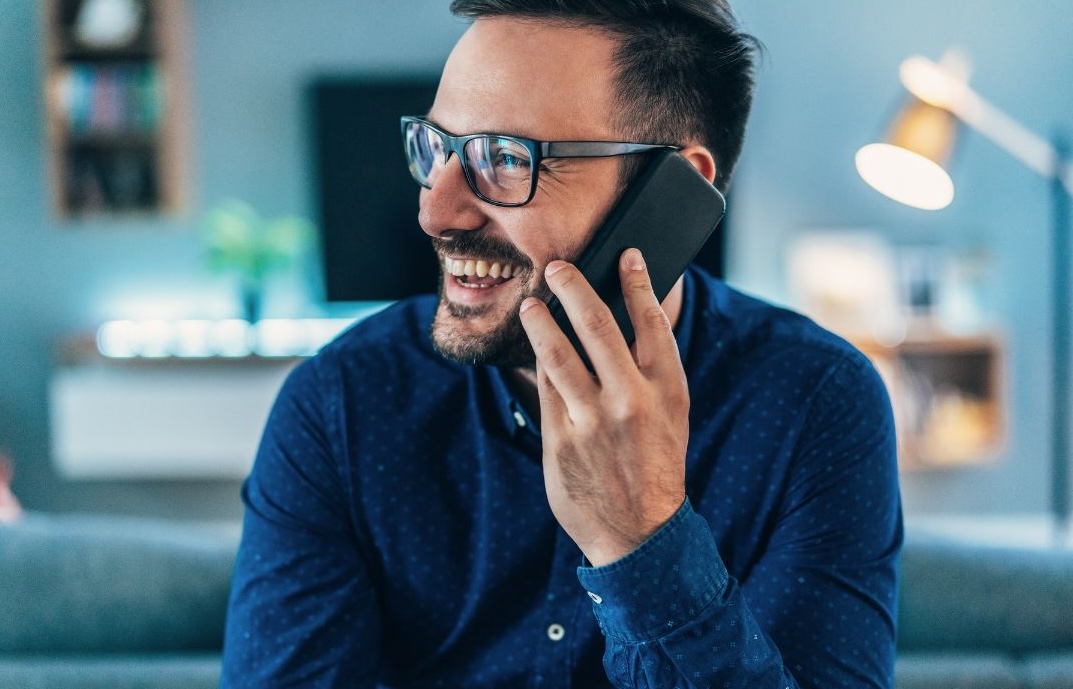 man on phone creating emotional connection