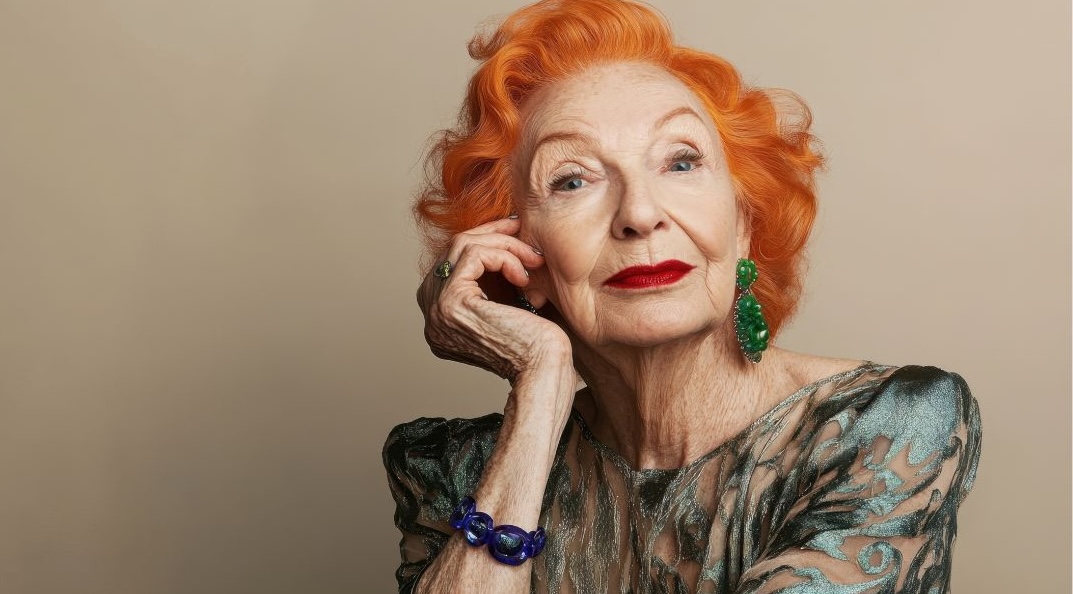 older woman smiling