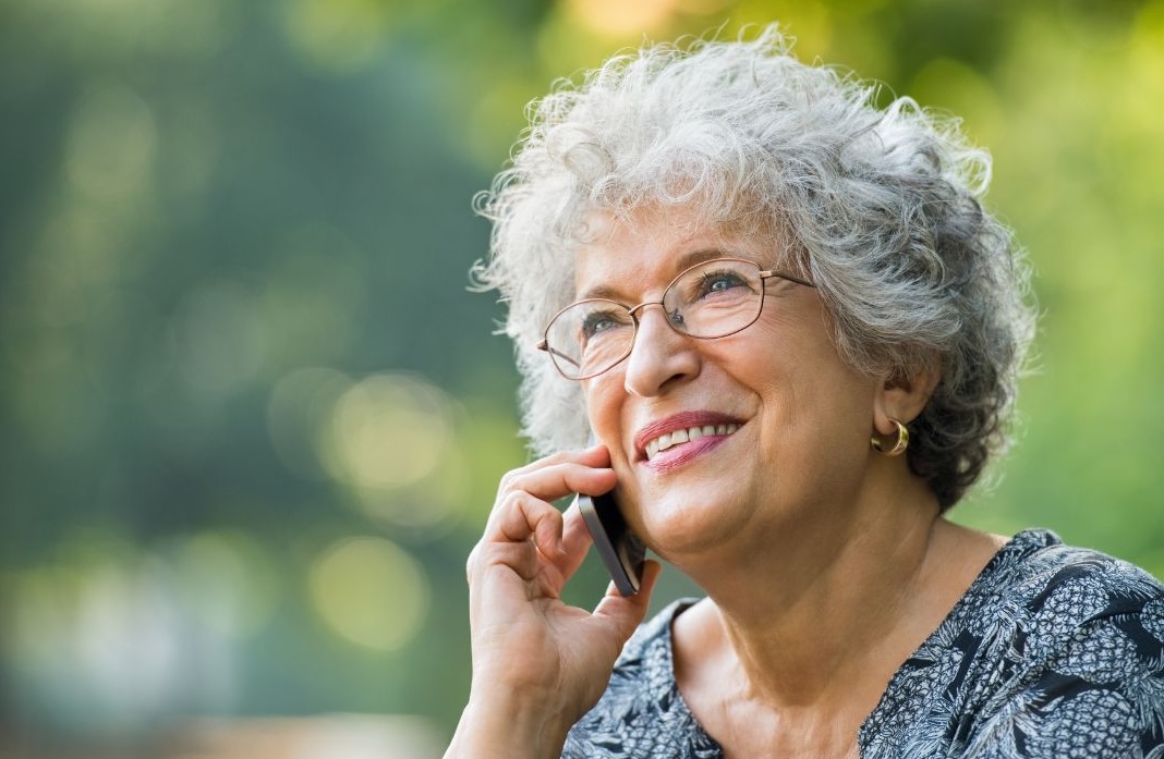 older woman on the phone