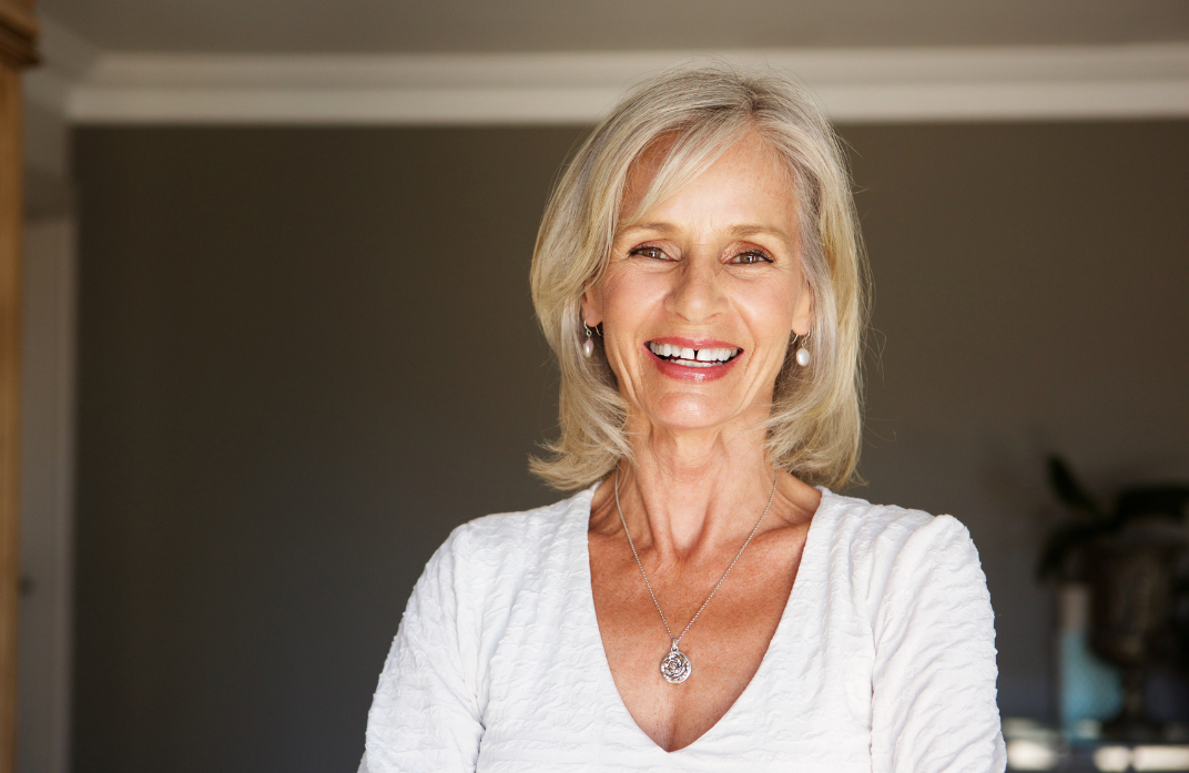 older woman smiling